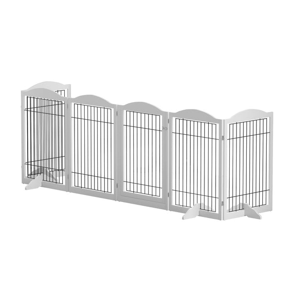 i.Pet Dog Playpen Enclosure 6 Panel Pet Fence Wooden Play Pen