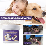 JAYSUING Pet Cleaning Glove Wipes, Pet Gum Care Gently Clean Dental Tartar Odor