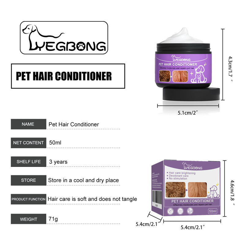 Yegbong Pet Hair Conditioner, Fluffy Soft Not Knot Pet Pet Hair Clean Nursing Hair Cream