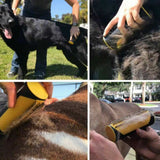 Pet Dog Cat Hair Fur Deshedding Shedding Trimmer Grooming Roll Comb Brush yellow