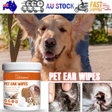 Yegbong Pet Ear Wipes, Pet Ear Cleaning Deodorizing Removing Mite And Earwax Cleaning Wipes