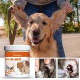Yegbong Pet Ear Wipes, Pet Ear Cleaning Deodorizing Removing Mite And Earwax Cleaning Wipes