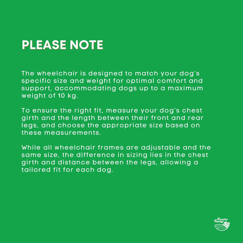 Rooster Farms Little Dog Wheelchair XS Harness - Adjustable Back Leg Aid