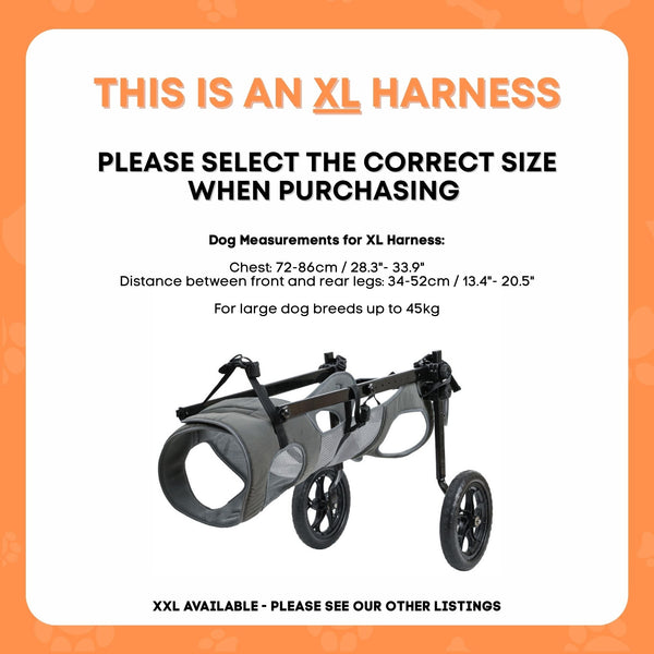 Rooster Farms Large Dog Wheelchair XL Harness - Adjustable Back Leg Aid