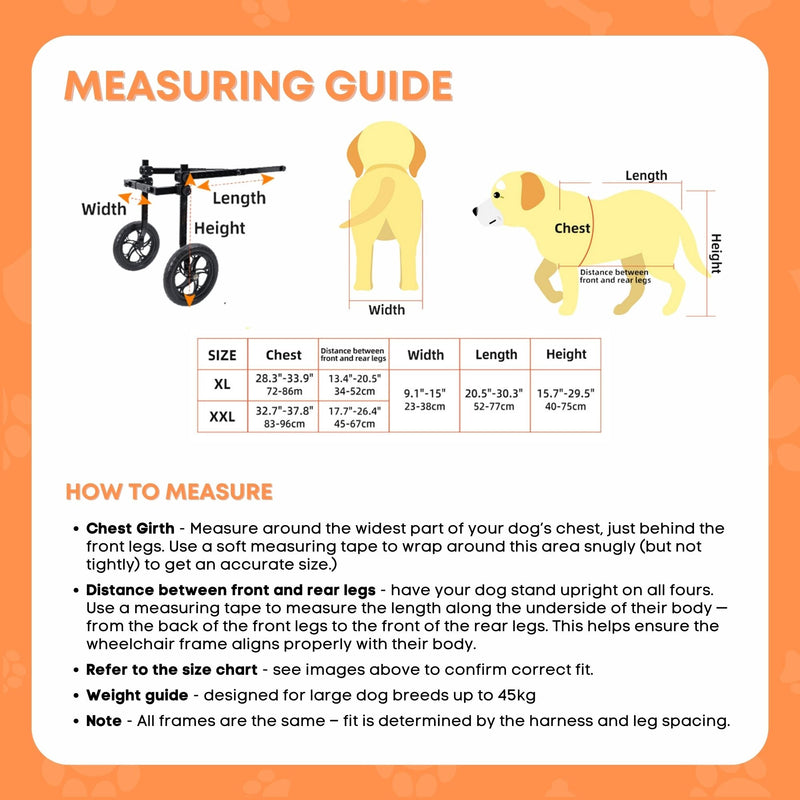 Rooster Farms Large Dog Wheelchair XXL Harness - Adjustable Back Leg Aid
