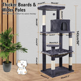 VaKa 143cm Cat Tree Scratching Post Scratcher Tower Condo House Furniture Wood