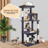 VaKa 143cm Cat Tree Scratching Post Scratcher Tower Condo House Furniture Wood