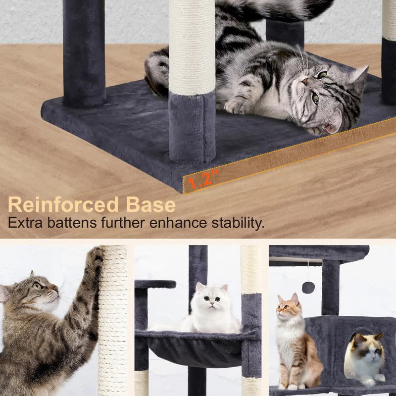 VaKa 143cm Cat Tree Scratching Post Scratcher Tower Condo House Furniture Wood