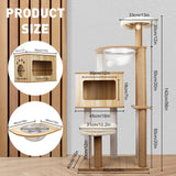 VaKa 1.42M Cat Tree Tower Scratching Post Scratcher Cats Condo House Bed Furniture