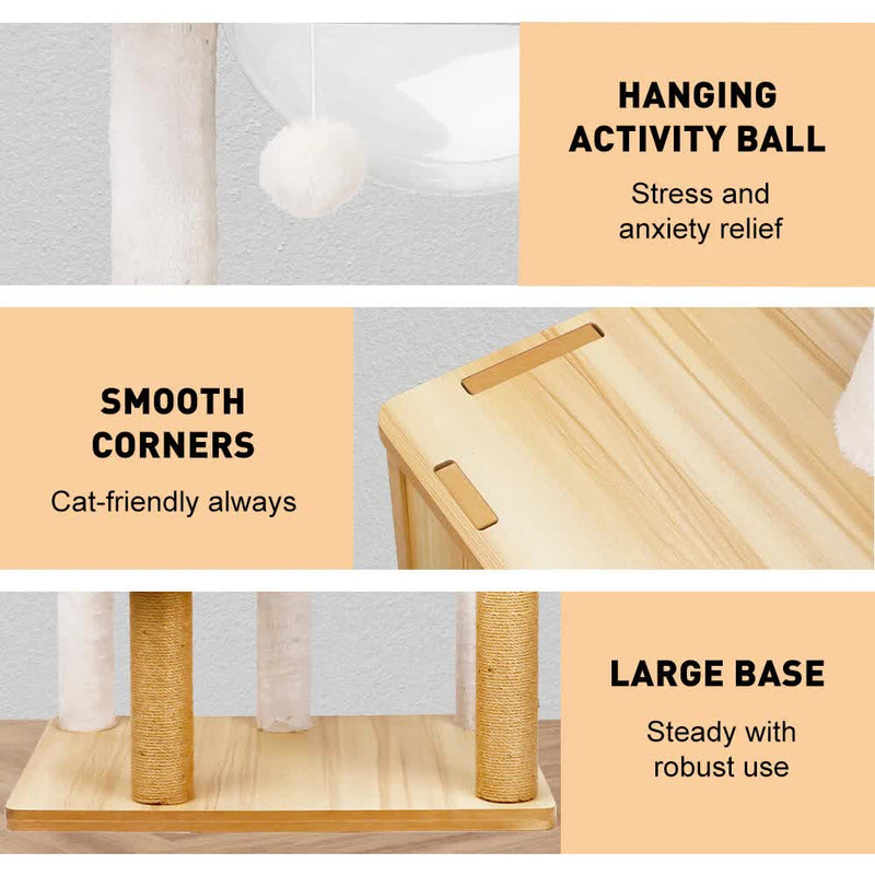 VaKa 1.42M Cat Tree Tower Scratching Post Scratcher Cats Condo House Bed Furniture