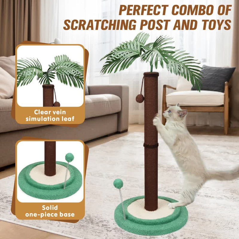 VaKa Cat Tree Scratching Post Large Palm Tree Cat Post Dangling Balls Cat Toy