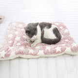 L Size Puppy Dog Cat Cushion Mattress Blanket Bed Soft Warm Pad Winter Kennel House - Blue Brownstar