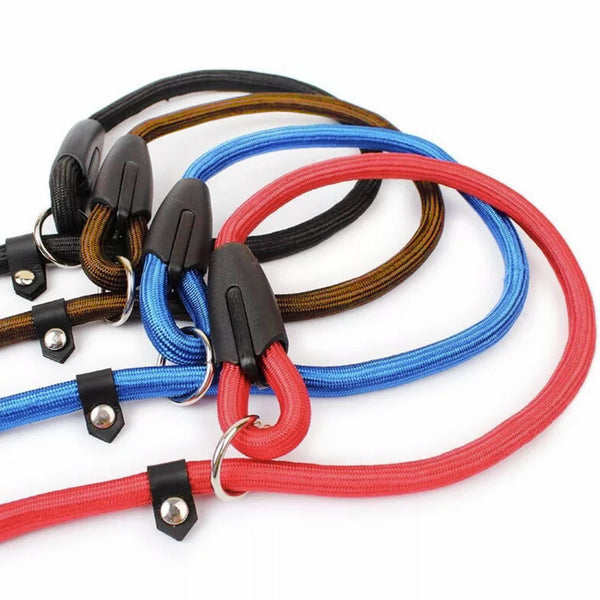 Dog Training Correction Leash Lead Cesar Puppy Pets Millan Slip Nylon Rope 10*140mm - Black