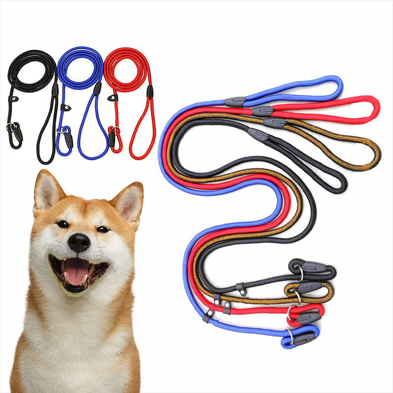 Dog Training Correction Leash Lead Cesar Puppy Pets Millan Slip Nylon Rope 10*140mm - Black