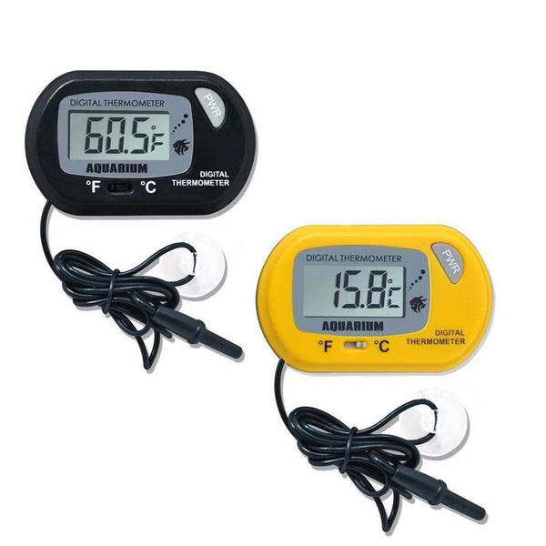 Aquarium Thermometer LCD Digital Aquarium Fish Tank Water Temperature Marine - Black
