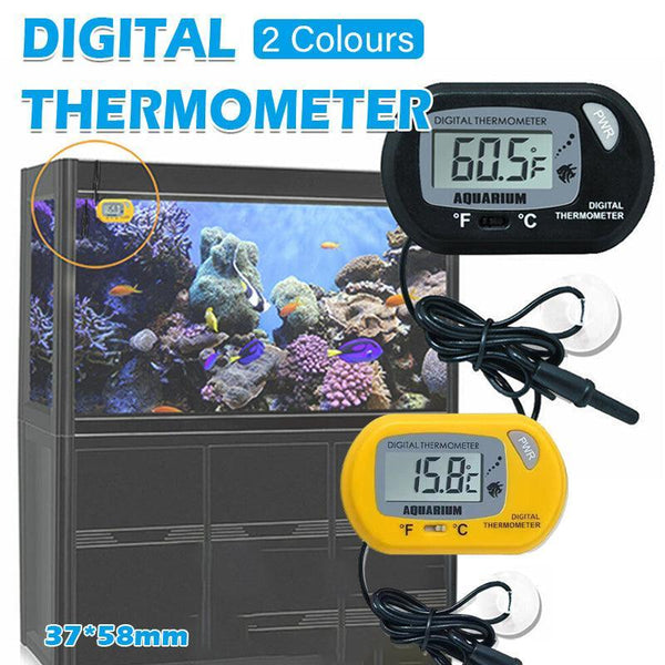 Aquarium Thermometer LCD Digital Aquarium Fish Tank Water Temperature Marine - Yellow