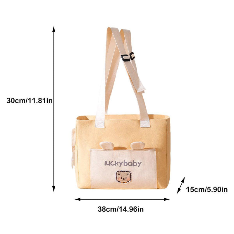 Portable Breathable Adjustable Crossbody Pet Carrier Bag Large Capacity for Pet - Beige