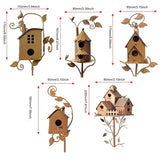 Birdhouse Garden Stakes Outdoor Yard Ornaments for Lawn and Garden Decoration - A
