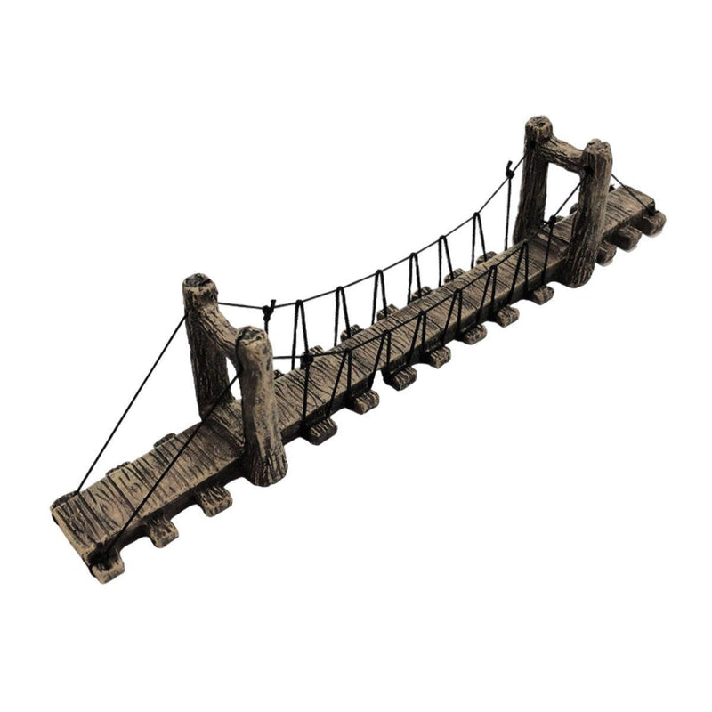 Resin Bridge Aquarium Decoration Fish Tank Accessories Shrimp Tortoise Climbing - Bent Rope Bridge-S