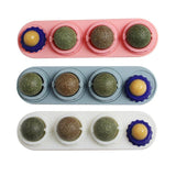 Cat Toy Catnip Ball Lick Solid Nutrition Help Digestion Wall Mount Hair Remover - White
