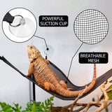 2x Reptile Hammock for Small Large Bearded Dragon Lizard Reptile Snakes Black - Small