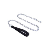 120Cm Pet Dog Puppy Padded Handle Metal Chain Dog Leash - Black