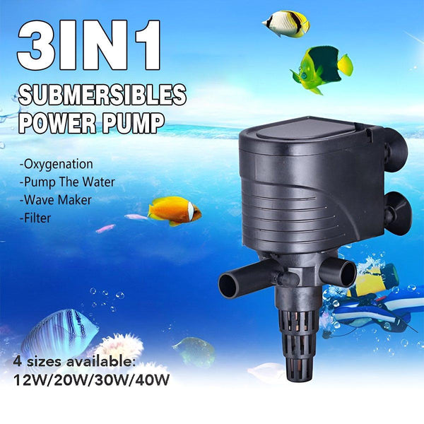 3in1 Mini Aquarium Fish Tank Filter Submersible Water Purifier Oxygen Pump - QL-500 (40W 2800L/H)