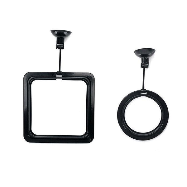 Fish Feeding Ring Aquarium Fish Tank Feeder Floating Fish Food Feeder Fish Food Black - Black Square