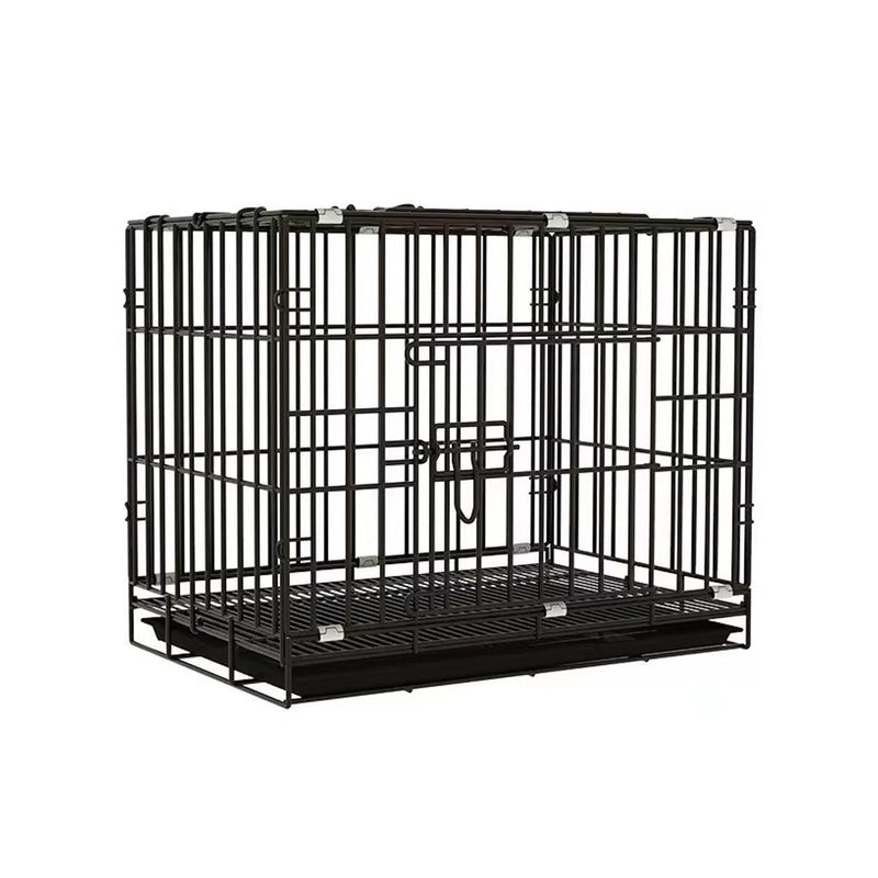 Metal Dog Crate Pet Cage with Divider for Puppies Cats Kennel Indoor Pet House - Small-Pink