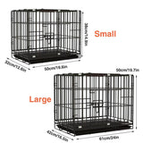Metal Dog Crate Pet Cage with Divider for Puppies Cats Kennel Indoor Pet House - Large-Pink