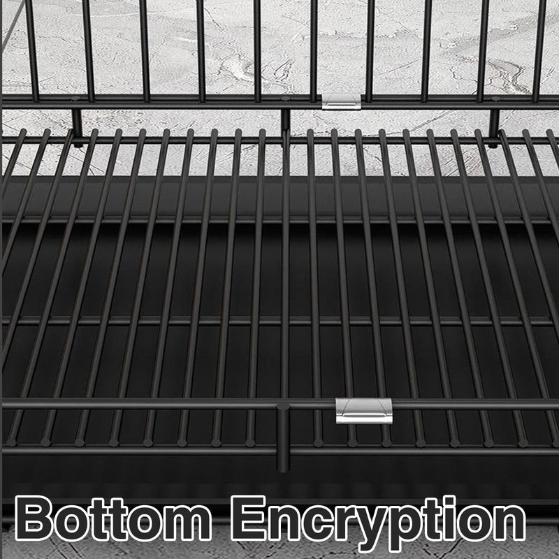 Metal Dog Crate Pet Cage with Divider for Puppies Cats Kennel Indoor Pet House - Large-Pink