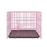 Metal Dog Crate Pet Cage with Divider for Puppies Cats Kennel Indoor Pet House - Large-Pink