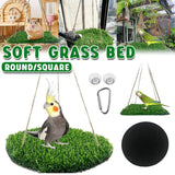 Parrot Turf Hammock Climbing Toy for Hamster Pet Bed Hanging Swing for Small Pet - Quadrate