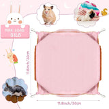 Hanging Hammock Nest Bed for Hamster Guinea Pig Ferret Rat Mice Cage Warmer Toy - Pink Rabbit