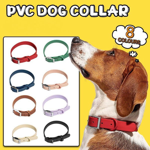 PVC Dog Collar Working Dog Kennels Waterproof Soft Adjustable for Pets M Size - Apricot