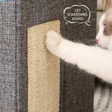 Foldable Pet Cat Calming Bed Hideaway Interactive House Nest Scratching Board - Dark Grey