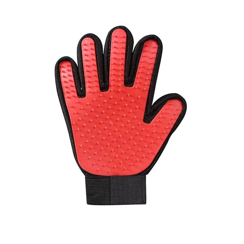 Pet Dog Cat Massage Hair Removal Grooming Comb Touch Cleaning Brush Magic Glove - Blue Left Hand