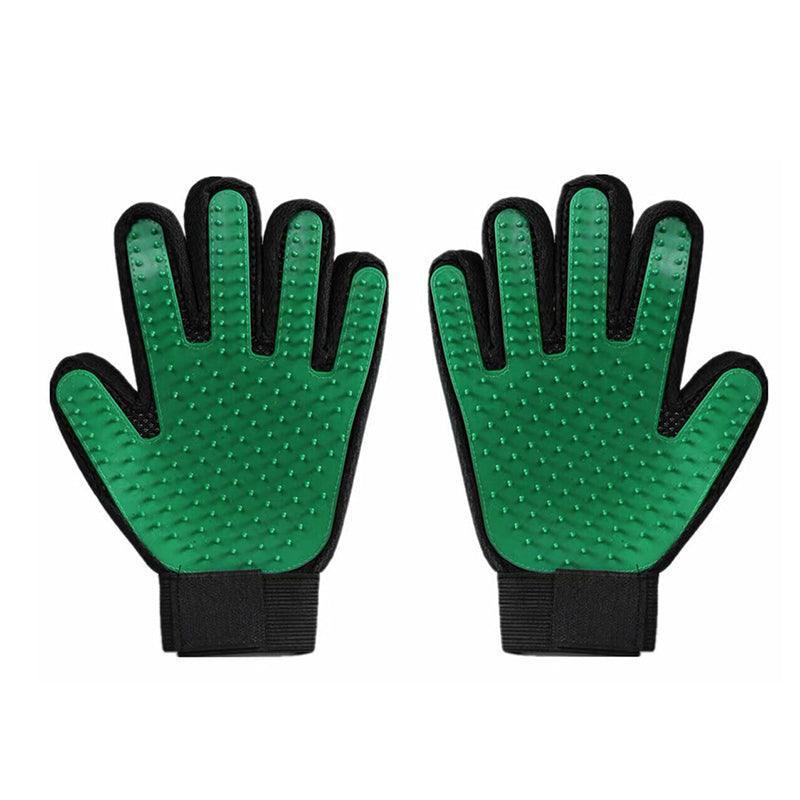 Pet Dog Cat Massage Hair Removal Grooming Comb Touch Cleaning Brush Magic Glove - Green Right Hand