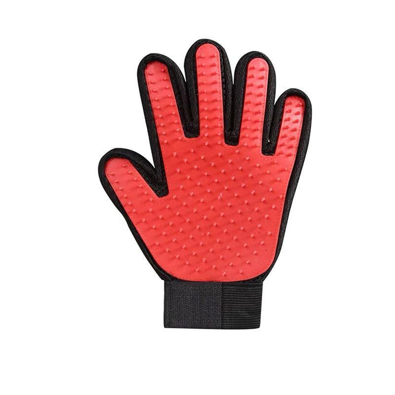 Pet Dog Cat Massage Hair Removal Grooming Comb Touch Cleaning Brush Magic Glove - Pink Left Hand