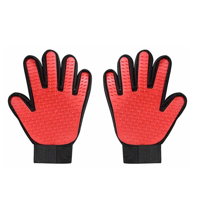 Pet Dog Cat Massage Hair Removal Grooming Comb Touch Cleaning Brush Magic Glove - Pink Right Hand