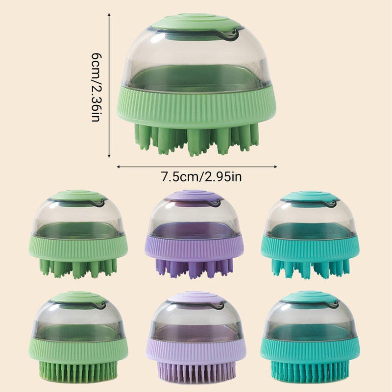 2PCS Pet Cleaning Brush Bath Massage Gel Dispenser Cats Dogs Grooming Tool - Blue