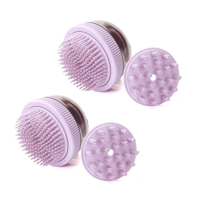 2PCS Pet Cleaning Brush Bath Massage Gel Dispenser Cats Dogs Grooming Tool - Blue