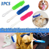 3PCS Pet Hair Remove Brush Car Detailing Brush Portable Dog Rubber Massage Brush