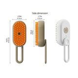 Mango Pet Massage Comb Spray Brush for Dogs Cats Grooming Shedding Detangler - Brown