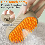 Mango Pet Massage Comb Spray Brush for Dogs Cats Grooming Shedding Detangler - Brown
