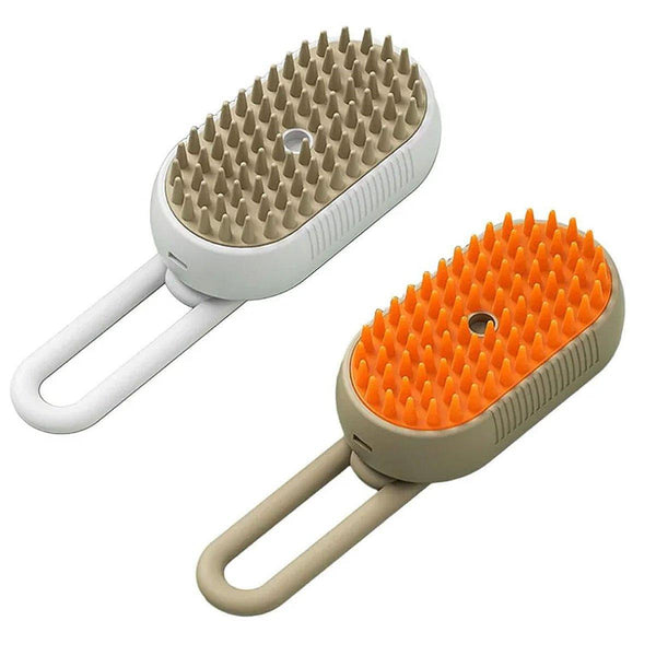 Mango Pet Massage Comb Spray Brush for Dogs Cats Grooming Shedding Detangler - White
