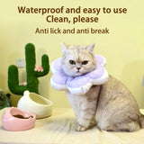 Elizabethan Cat Recovery Collar Anti Licking Pet Cone Protective Neck Ring - Purple-L