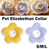 Elizabethan Cat Recovery Collar Anti Licking Pet Cone Protective Neck Ring - Purple-M