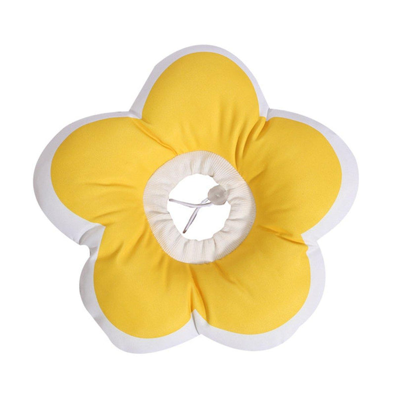Elizabethan Cat Recovery Collar Anti Licking Pet Cone Protective Neck Ring - Yellow-M