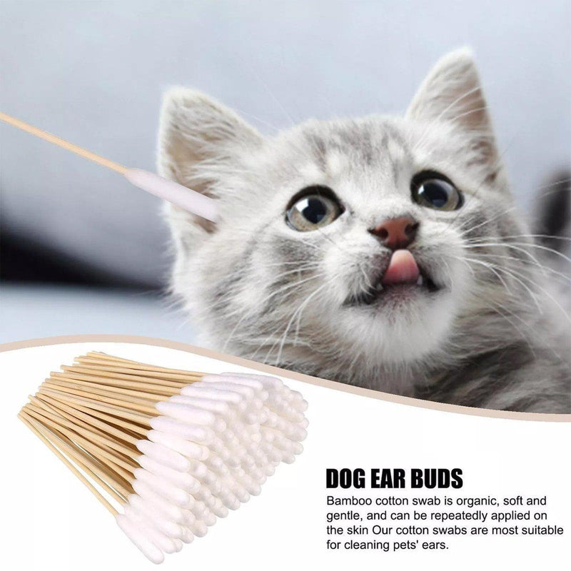 200PCS Pet Ear Eye Nose Cleaning Cotton Swabs Disposable Dog Cat Grooming Tools
